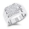 14K White Gold Designer Diamond Ring 0.65ct