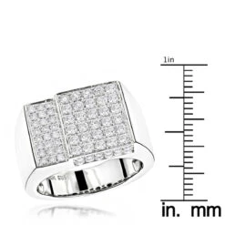 14K White Gold Designer Diamond Ring 1.55ct -H'Hen Sale Store 14k designer diamond ring 155ct p 40409 rulerwh