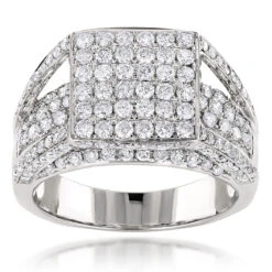14K White Gold Designer Diamond Ring 2.79ct