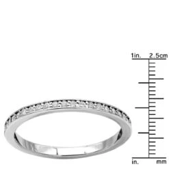 Thin 14K White Gold Designer Diamond Wedding Band 0.21ct -H'Hen Sale Store 14k designer diamond wedding band 021ct p 35114 rulerwh