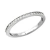 Thin 14K White Gold Designer Diamond Wedding Band 0.21ct