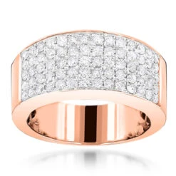 14K Yellow Gold Designer Diamond Wedding Band Women's Or Men's Pave Diamond Ring -H'Hen Sale Store 14k designer diamond wedding band 167ct p 40411 ro