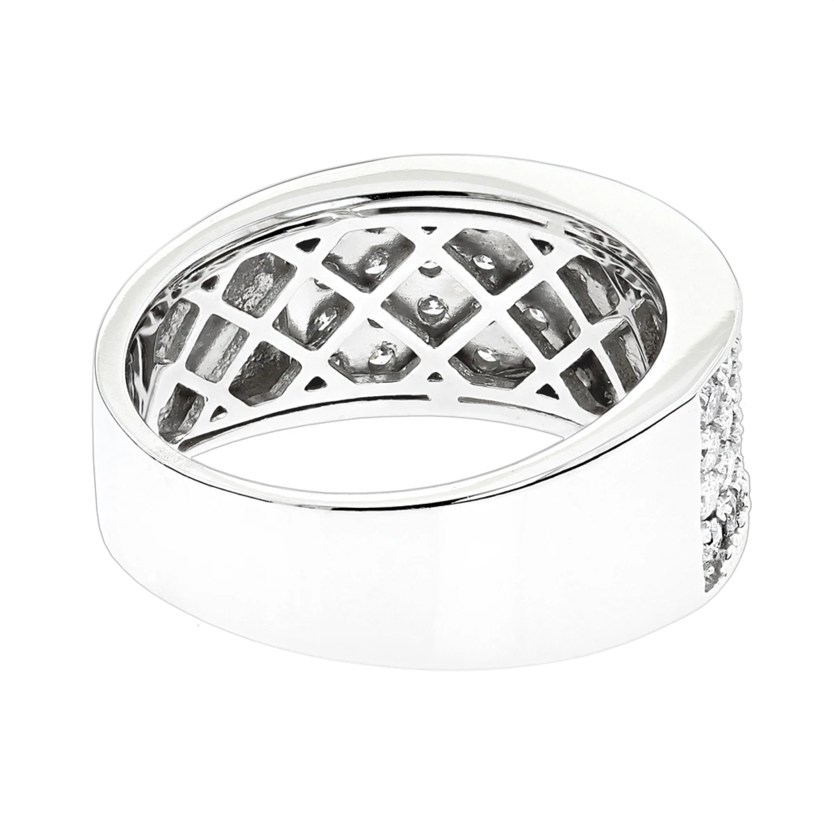 14K White Gold Designer Diamond Wedding Band 1.82ct 6 14K White Gold Designer Diamond Wedding Band 1.82ct - Image 4