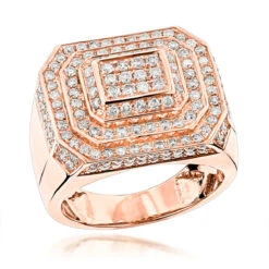 14K Yellow Gold Designer Men's Diamond Ring 2.66ct -H'Hen Sale Store 14k designer mens diamond ring 266ct p 40398 ro