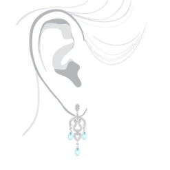 14K White Gold Diamond Chandelier Earrings Blue Topaz 0.37ct -H'Hen Sale Store 14k diamond chandelier earrings blue topaz 037ct p 22416 bodwh