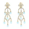 14K Yellow Gold Diamond Chandelier Earrings Blue Topaz 0.55ct -H'Hen Sale Store 14k diamond chandelier earrings blue topaz 055ct p 22335 ye