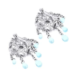 14K White Gold Diamond Chandelier Earrings Blue Topaz 0.64ct 11 14K White Gold Diamond Chandelier Earrings Blue Topaz 0.64ct -H'Hen Sale Store 14k diamond chandelier earrings blue topaz 064ct p 22366 backwh