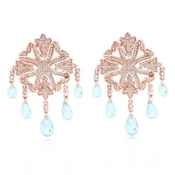 14K White Gold Diamond Chandelier Earrings Blue Topaz 0.64ct 10 14K White Gold Diamond Chandelier Earrings Blue Topaz 0.64ct -H'Hen Sale Store 14k diamond chandelier earrings blue topaz 064ct p 22366 ro