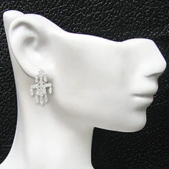 14K White Gold Diamond Chandelier Earrings Flower Motif 0.71ct 7 14K White Gold Diamond Chandelier Earrings Flower Motif 0.71ct -H'Hen Sale Store 14k diamond chandelier earrings flower motif 071ct p 22333bod