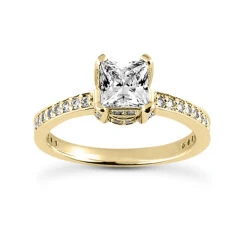 14K White Gold Diamond Engagement Ring Set 1.11ct -H'Hen Sale Store 14k diamond engagement ring set 111ct p 35160 back yellow 20220426