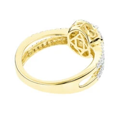 14K Yellow Gold Diamond Flower Cluster Ring For Women 1 Carat -H'Hen Sale Store 14k diamond flower cluster ring 095ct p 40450 backye