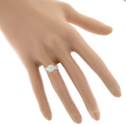 14K Yellow Gold Diamond Flower Cluster Ring For Women 1 Carat -H'Hen Sale Store 14k diamond flower cluster ring 095ct p 40450 bodwh