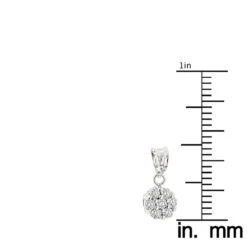 14K White Gold Diamond Flower Pendant 0.50ct -H'Hen Sale Store 14k diamond flower pendant 060ct p 22547 rulerwh