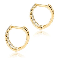 14K Yellow Gold Diamond Hoop Huggie Earrings For Women 0.65ct 14 14K Yellow Gold Diamond Hoop Huggie Earrings For Women 0.65ct -H'Hen Sale Store 14k diamond hoop huggie earrings 065ct p 35720 backye