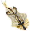 14K Yellow Gold Diamond Praying Hands Rosary Cross Pendant 6ct -H'Hen Sale Store 14k diamond praying hands pendant 629ct p 40389 ye