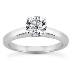 14K White Gold Diamond Solitaire Engagement Ring 0.50ct