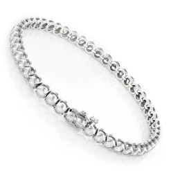 Luxurman 14K White Gold Round Diamond Tennis Bracelet Half Bezel Setting 6ct 10 Luxurman 14K White Gold Round Diamond Tennis Bracelet Half Bezel Setting 6ct -H'Hen Sale Store 14k diamond tennis bracelet half bezel setting 6ct p 22517 backwh