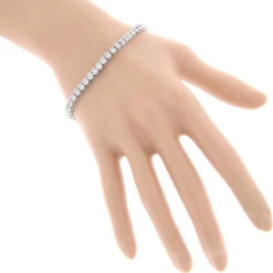 Luxurman 14K White Gold Round Diamond Tennis Bracelet Half Bezel Setting 6ct 11 Luxurman 14K White Gold Round Diamond Tennis Bracelet Half Bezel Setting 6ct -H'Hen Sale Store 14k diamond tennis bracelet half bezel setting 6ct p 22517 bodwh