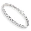 Luxurman 14K White Gold Round Diamond Tennis Bracelet Half Bezel Setting 6ct