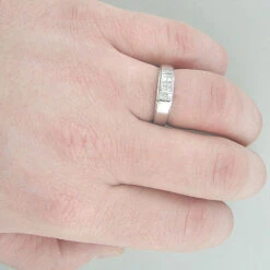 14K White Gold Unique Diamond Wedding Bands For Men Princess Cut Diamonds 7 14K White Gold Unique Diamond Wedding Bands For Men Princess Cut Diamonds -H'Hen Sale Store 14k diamond wedding bands collection item 043ct p 6676bod