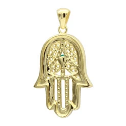 14K Yellow Gold Filigree Turquoise Diamond Hamsa Pendant 0.19ct -H'Hen Sale Store 14k filigree turquoise diamond hamsa pendant 019ct p 35756 backye