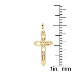 14K Yellow Gold Floating Diamond Cross Pendant LUCCELLO Monte Carlo -H'Hen Sale Store 14k floating diamond cross pendant luccello monte carlo p 6576 rulerye