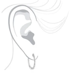 14K White Gold 1 Inch Inside Out Diamond Hoop Earrings 0.6ct By Luxurman -H'Hen Sale Store 14k gold 1 inch inside out diamond hoop earrings 06ct by luxurman bodwh