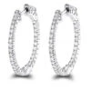14K White Gold 1 Inch Inside Out Diamond Hoop Earrings 0.6ct By Luxurman -H'Hen Sale Store 14k gold 1 inch inside out diamond hoop earrings 06ct by luxurman mainwh