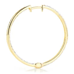 14K Yellow Gold 1 Row Inside Out Diamond Hoop Earrings 3.15ct 11 14K Yellow Gold 1 Row Inside Out Diamond Hoop Earrings 3.15ct -H'Hen Sale Store 14k gold 1 row inside out diamond hoop earrings 315ct p 5996 backye
