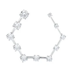 14K White Gold 11 Stone Diamond Journey Necklace 0.85ct