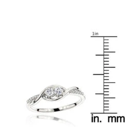 14K White Gold 2 Stone Infinite Love And Friendship Diamond Ring For Women 0.25ct -H'Hen Sale Store 14k gold 2 stone infinite love and friendship diamond ring for women 025ct rulerwh