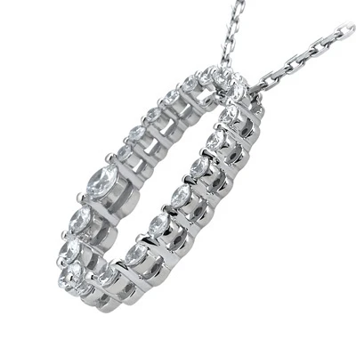 14K White Gold 21 Stone Diamond Journey Necklace 0.50ct 4 14K White Gold 21 Stone Diamond Journey Necklace 0.50ct - Image 2