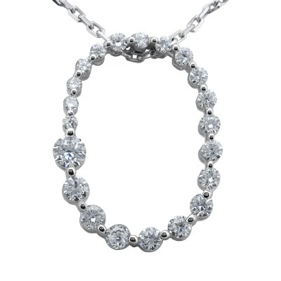 14K White Gold 21 Stone Diamond Journey Necklace 0.50ct 3 14K White Gold 21 Stone Diamond Journey Necklace 0.50ct