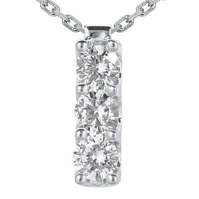 14K White Gold 3 Stone Diamond Journey Pendant 0.60ct 3 14K White Gold 3 Stone Diamond Journey Pendant 0.60ct
