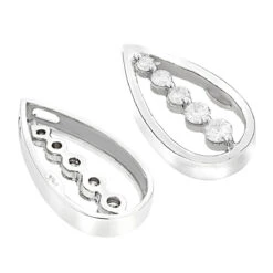 14K White Gold Unique 5 Stone Diamond Journey Necklace 0.50ct -H'Hen Sale Store 14k gold 5 stone diamond journey necklace 050ct p 28147 backwh