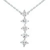 14K White Gold 5 Stone Princess Cut Diamond Journey Necklace 0.50ct