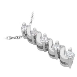 14K White Gold 5 Stone Diamond Journey Pendant 0.33ct -H'Hen Sale Store 14k gold 5 stone diamond journey pendant 033ct p 28039 back white 20220426