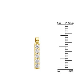14K Yellow Gold Designer 5 Stone Diamond Journey Pendant 0.50ct -H'Hen Sale Store 14k gold 5 stone diamond journey pendant 050ct p 28020 rulerye