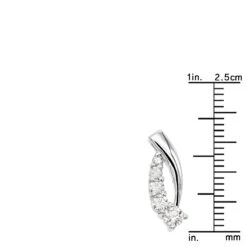 14K White Gold 5 Stone Diamond Journey Pendant 0.52ct -H'Hen Sale Store 14k gold 5 stone diamond journey pendant 052ct p 28158 rulerwh