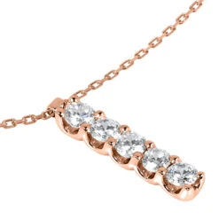 14K White Gold Designer 5 Stone Diamond Journey Pendant 0.75ct 13 14K White Gold Designer 5 Stone Diamond Journey Pendant 0.75ct -H'Hen Sale Store 14k gold 5 stone diamond journey pendant 075ct p 28021 back rose 20220426