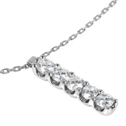 14K White Gold Designer 5 Stone Diamond Journey Pendant 0.75ct 11 14K White Gold Designer 5 Stone Diamond Journey Pendant 0.75ct -H'Hen Sale Store 14k gold 5 stone diamond journey pendant 075ct p 28021 back white 20220426