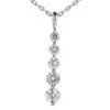 14K White Gold Unique 5 Stone Diamond Journey Pendant 1ct