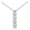 14K White Gold 5 Stone Shared Prong Set Diamond Journey Pendant 1ct