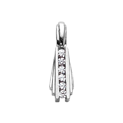 14K White Gold 6 Stone Diamond Journey Pendant 0.42ct 3 14K White Gold 6 Stone Diamond Journey Pendant 0.42ct