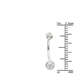 14K White Gold Diamond Belly Button Peircing Ring 0.66ct -H'Hen Sale Store 14k gold and diamond belly button peircing ring 066ct p 5860 rulerwh