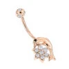 14K Rose Gold Diamond 0.42ct Dolphin Belly Button Ring -H'Hen Sale Store 14k gold and diamond body jewelry piece 035ct p 5868 ro