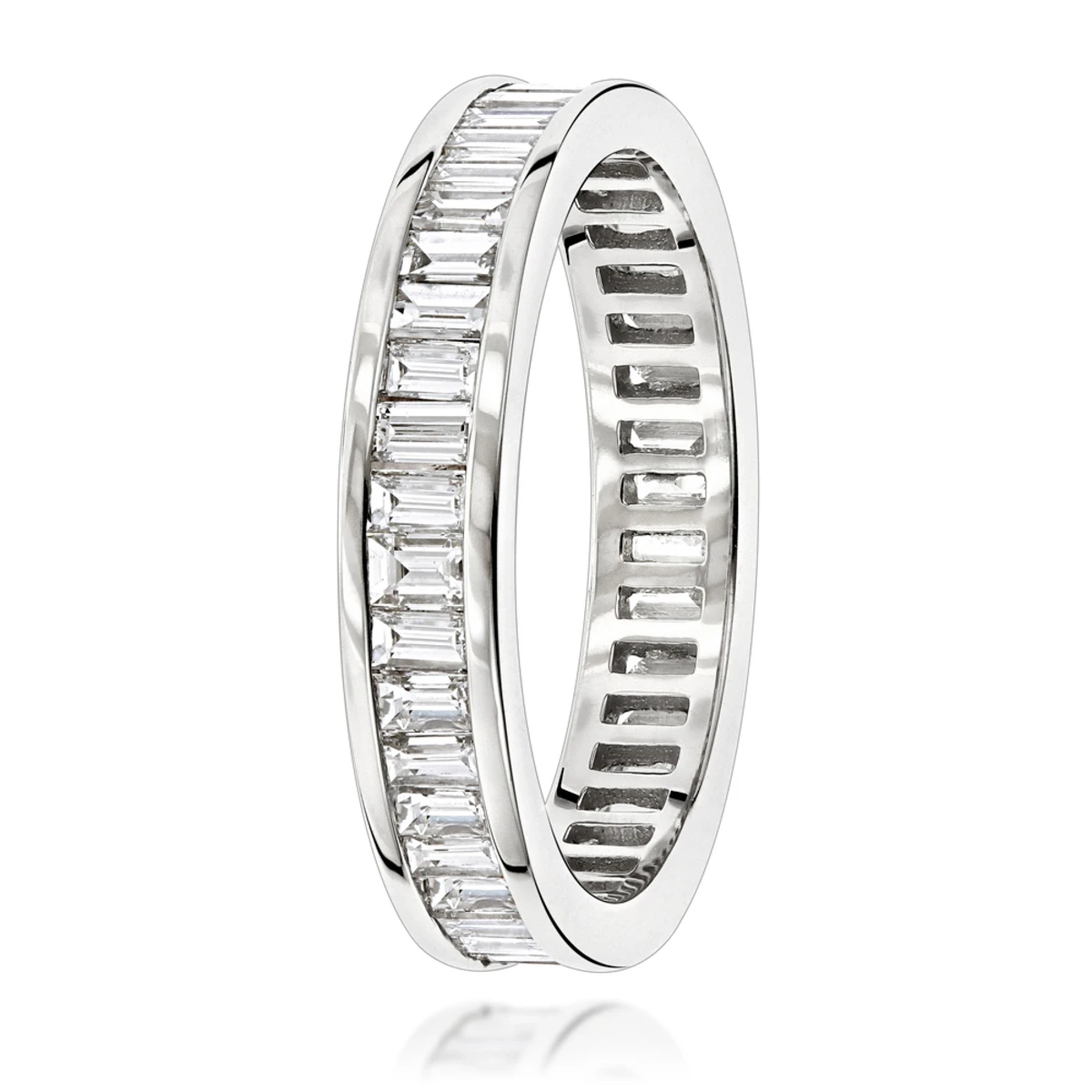 14K White Gold Baguette Diamond Eternity Ring 2.72ct 6 14K White Gold Baguette Diamond Eternity Ring 2.72ct - Image 4