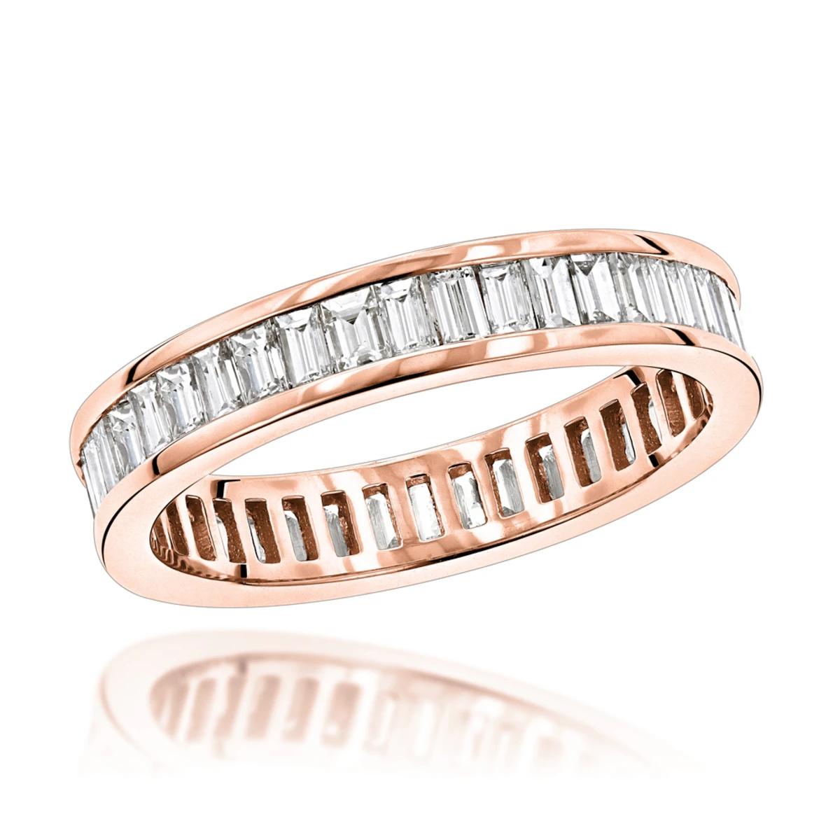 14K White Gold Baguette Diamond Eternity Ring 2.72ct 5 14K White Gold Baguette Diamond Eternity Ring 2.72ct - Image 3