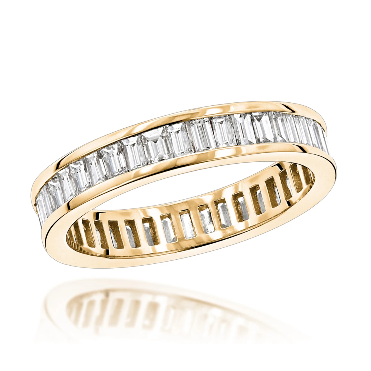 14K White Gold Baguette Diamond Eternity Ring 2.72ct 4 14K White Gold Baguette Diamond Eternity Ring 2.72ct - Image 2