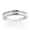 Thin 14K White Gold Baguette Diamond Wedding Band 0.40ct